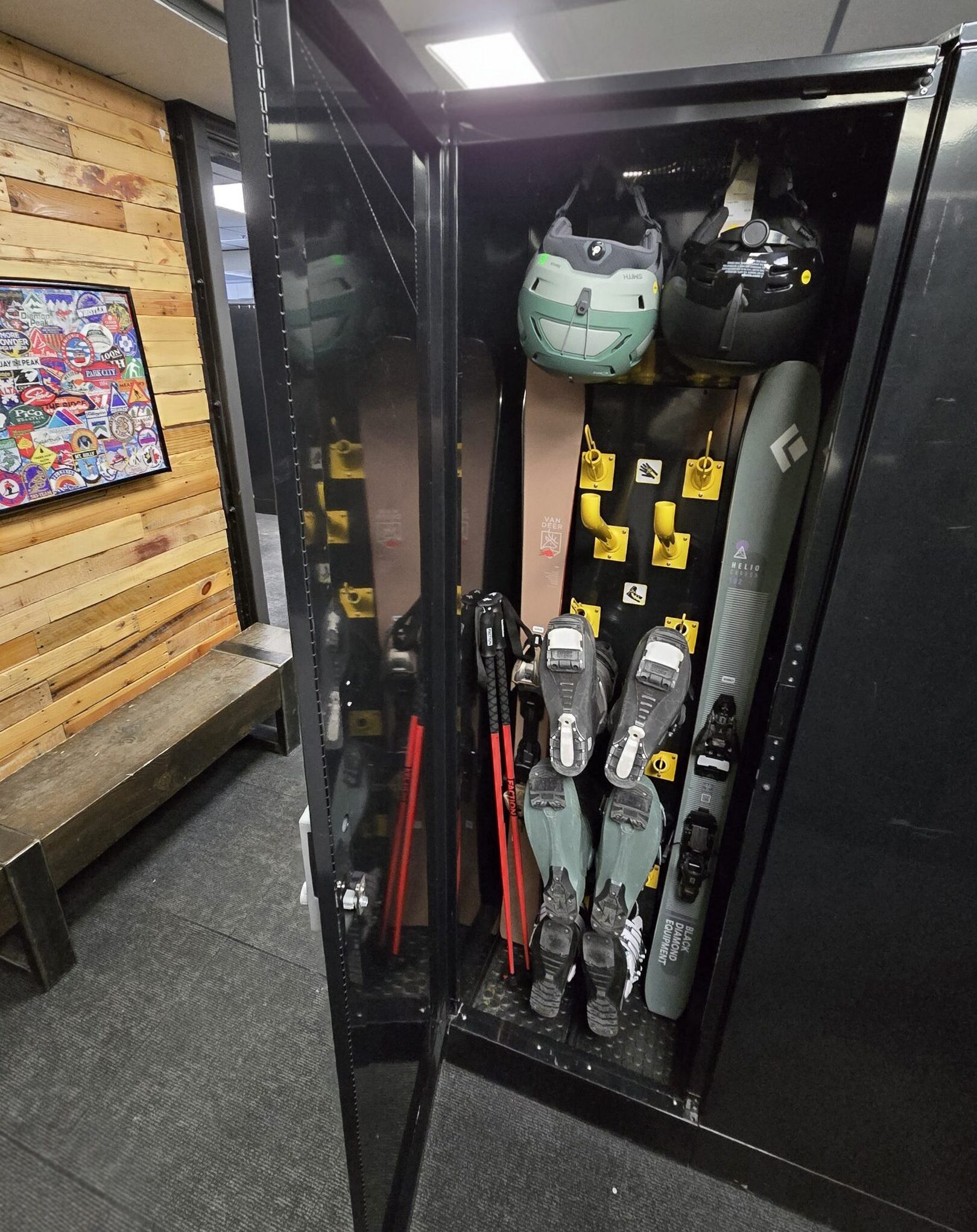 Private ski lockers with built-in drying for ski and snowboard gear at Park City Mountain Resort