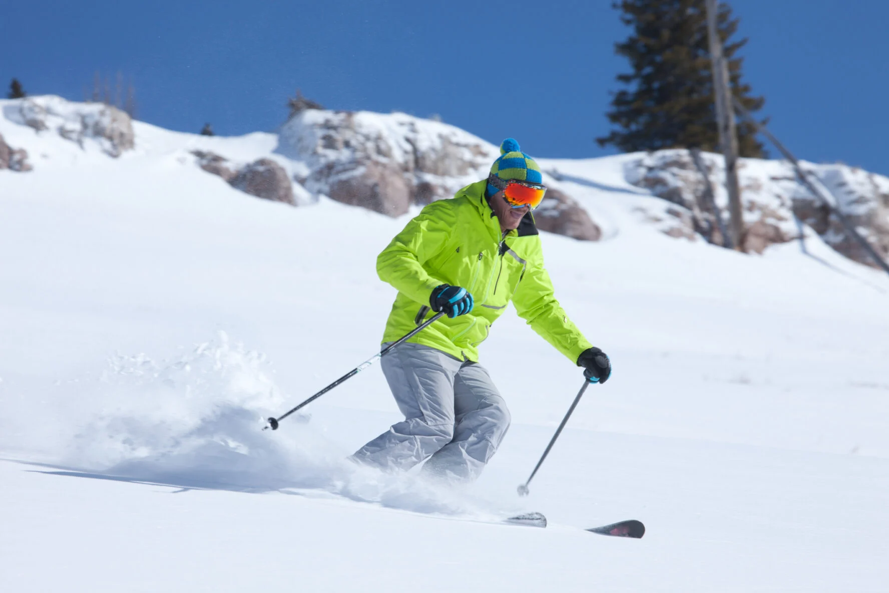 skiing in powder