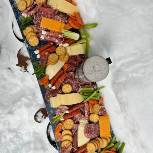 Charcuterski made from recycled skis by Jackson's Base Camp